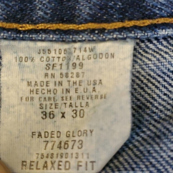 Faded Glory Relaxed Fit Jeans - Picture 7 of 7